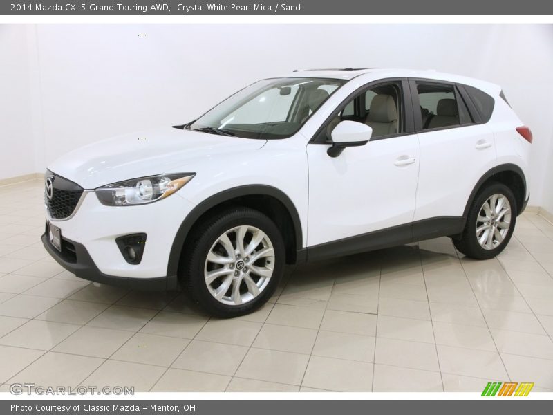 Crystal White Pearl Mica / Sand 2014 Mazda CX-5 Grand Touring AWD