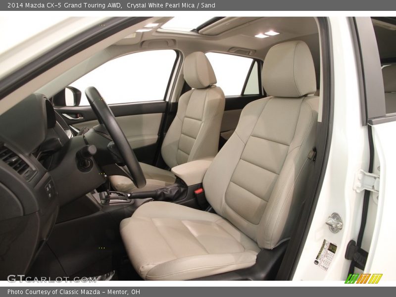 Crystal White Pearl Mica / Sand 2014 Mazda CX-5 Grand Touring AWD