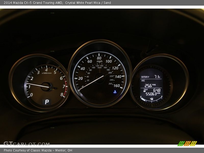 Crystal White Pearl Mica / Sand 2014 Mazda CX-5 Grand Touring AWD