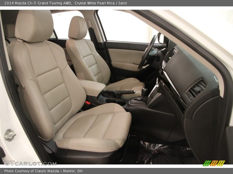 Crystal White Pearl Mica / Sand 2014 Mazda CX-5 Grand Touring AWD