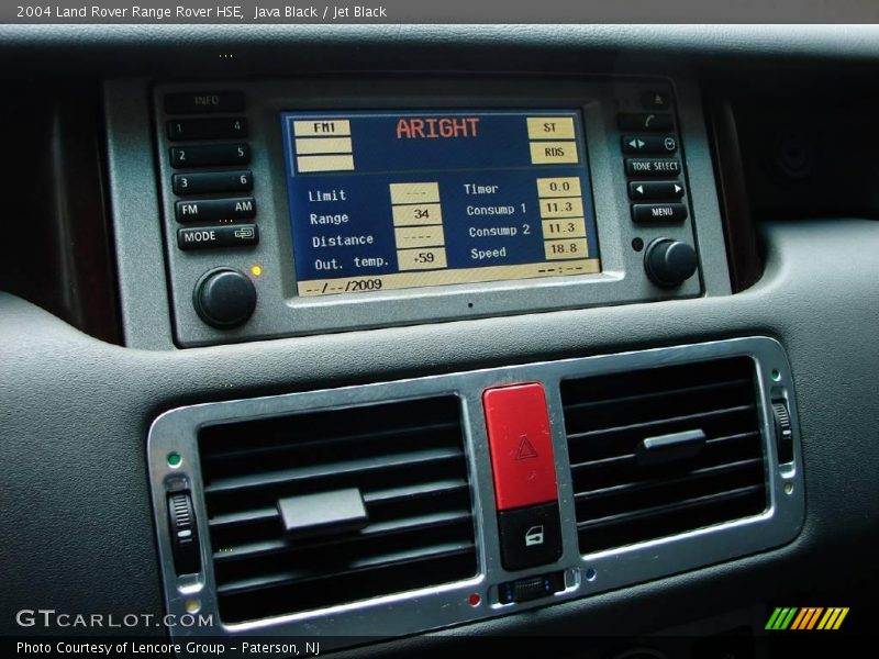 Java Black / Jet Black 2004 Land Rover Range Rover HSE