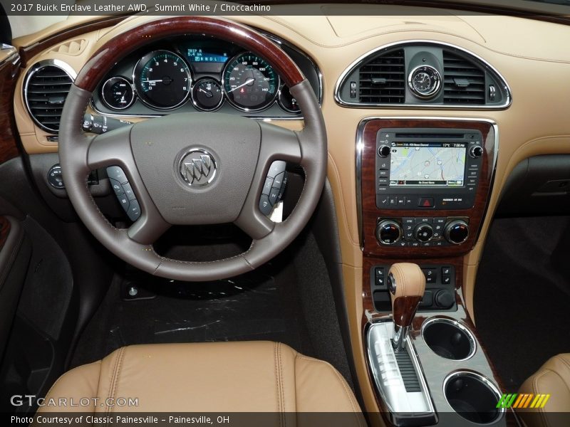Summit White / Choccachino 2017 Buick Enclave Leather AWD
