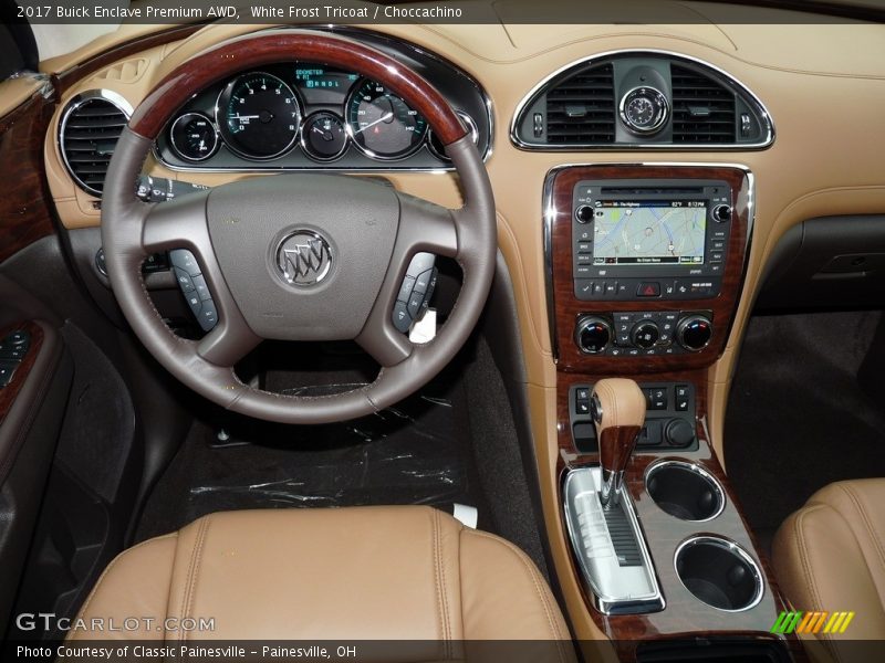 White Frost Tricoat / Choccachino 2017 Buick Enclave Premium AWD