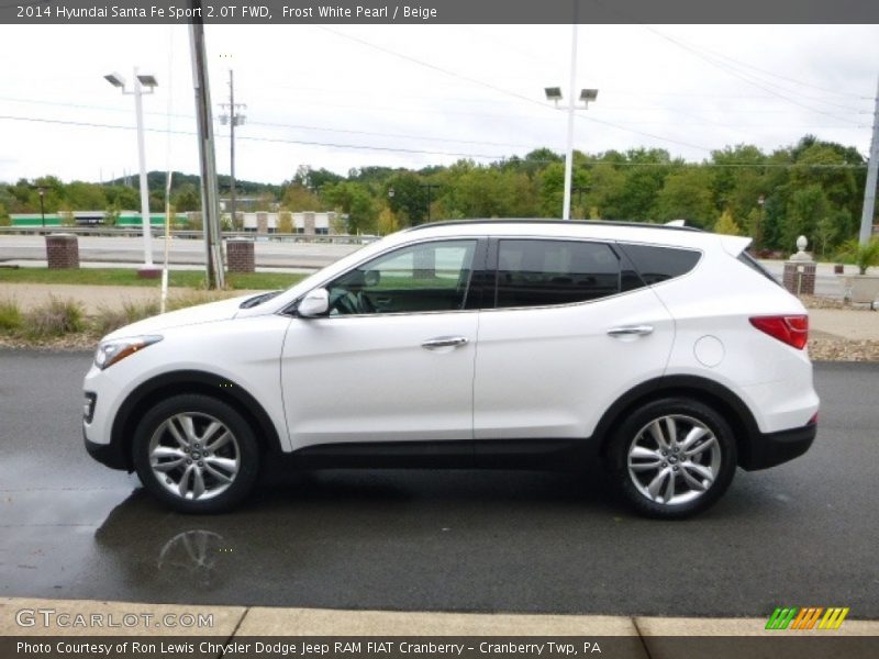 Frost White Pearl / Beige 2014 Hyundai Santa Fe Sport 2.0T FWD