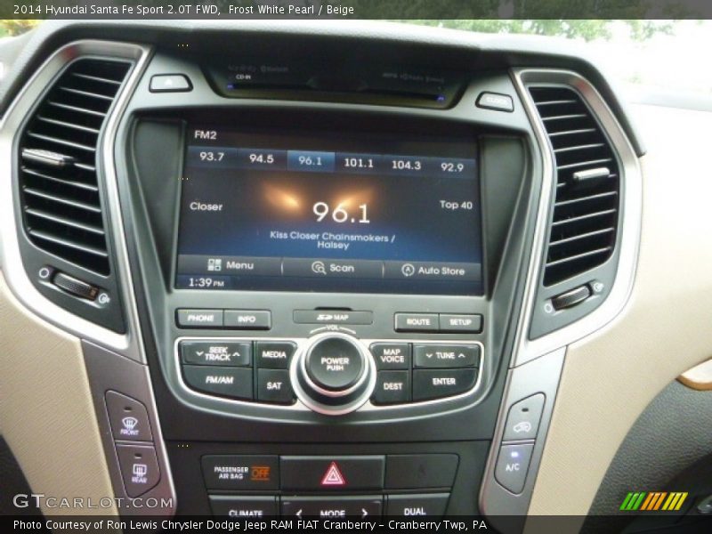 Frost White Pearl / Beige 2014 Hyundai Santa Fe Sport 2.0T FWD