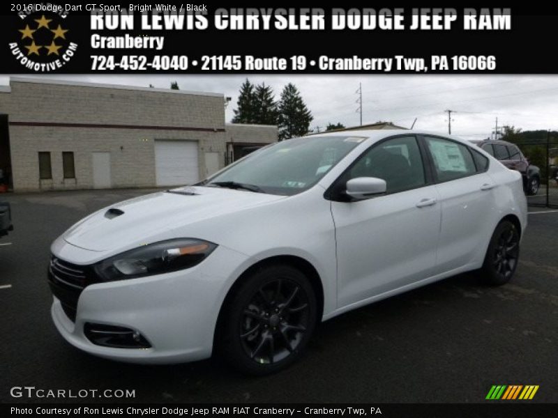 Bright White / Black 2016 Dodge Dart GT Sport