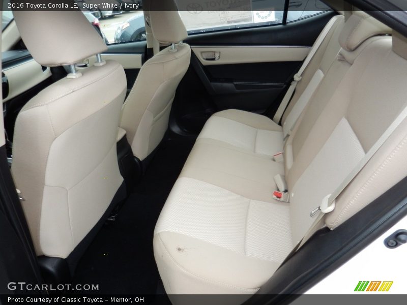 Rear Seat of 2016 Corolla LE