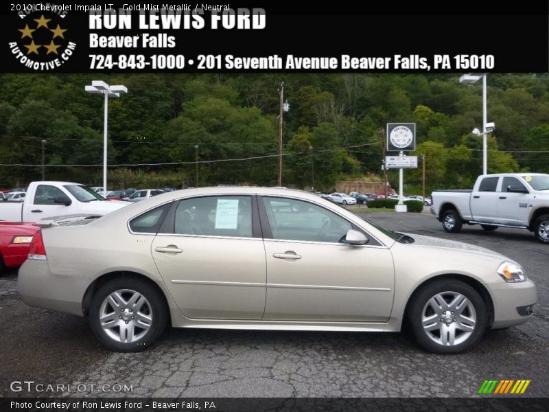 Gold Mist Metallic / Neutral 2010 Chevrolet Impala LT