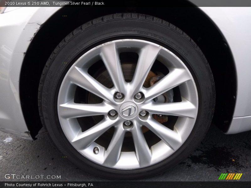 Tungsten Silver Pearl / Black 2010 Lexus IS 250 AWD
