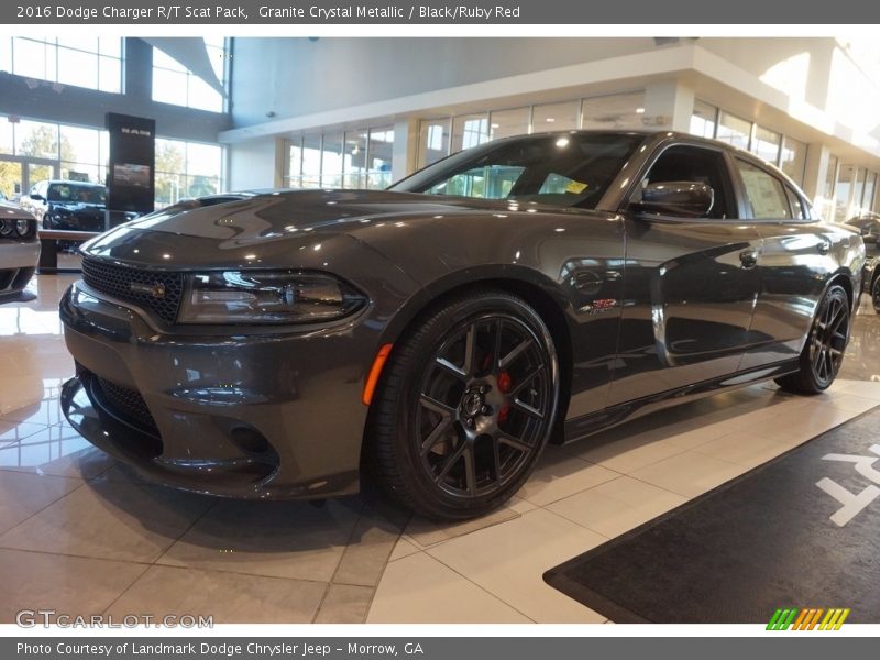 Granite Crystal Metallic / Black/Ruby Red 2016 Dodge Charger R/T Scat Pack