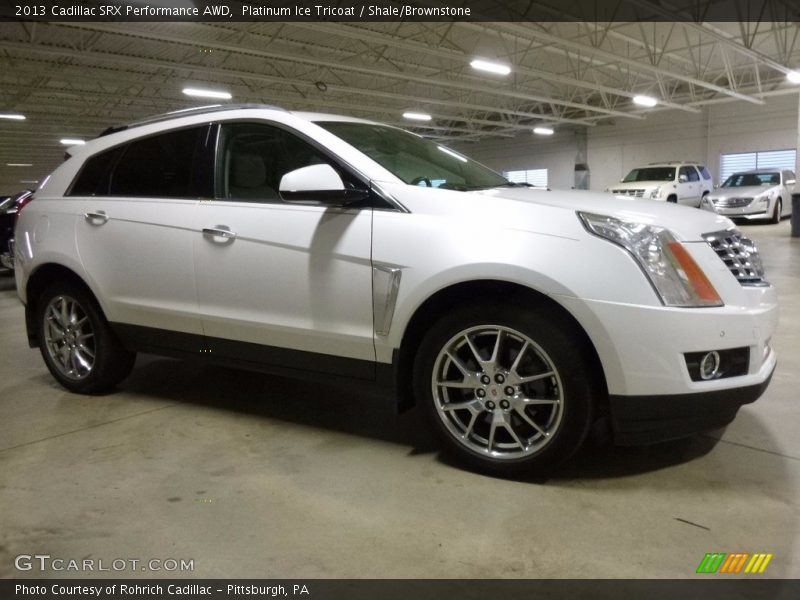Platinum Ice Tricoat / Shale/Brownstone 2013 Cadillac SRX Performance AWD