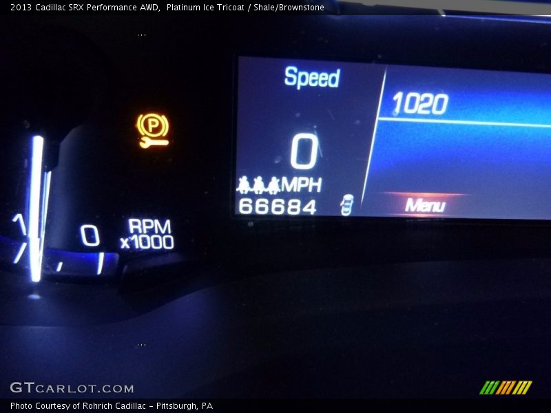 Platinum Ice Tricoat / Shale/Brownstone 2013 Cadillac SRX Performance AWD