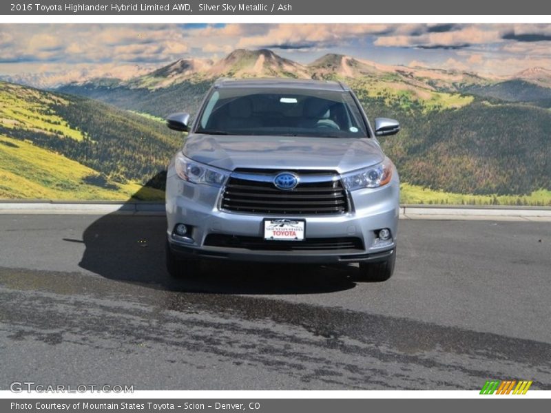 Silver Sky Metallic / Ash 2016 Toyota Highlander Hybrid Limited AWD