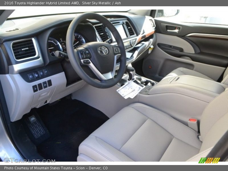 Silver Sky Metallic / Ash 2016 Toyota Highlander Hybrid Limited AWD