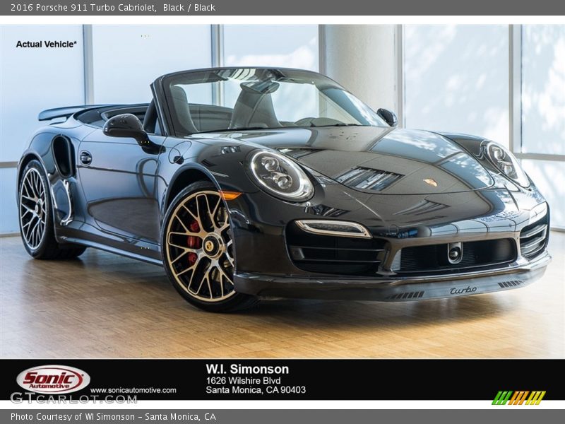 Black / Black 2016 Porsche 911 Turbo Cabriolet