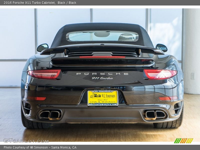 Black / Black 2016 Porsche 911 Turbo Cabriolet