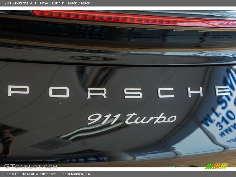 Black / Black 2016 Porsche 911 Turbo Cabriolet