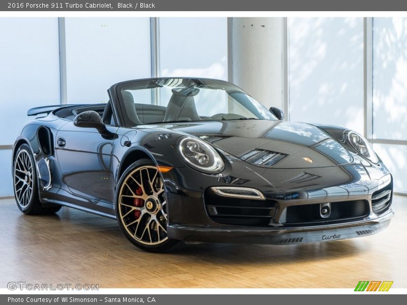 Black / Black 2016 Porsche 911 Turbo Cabriolet