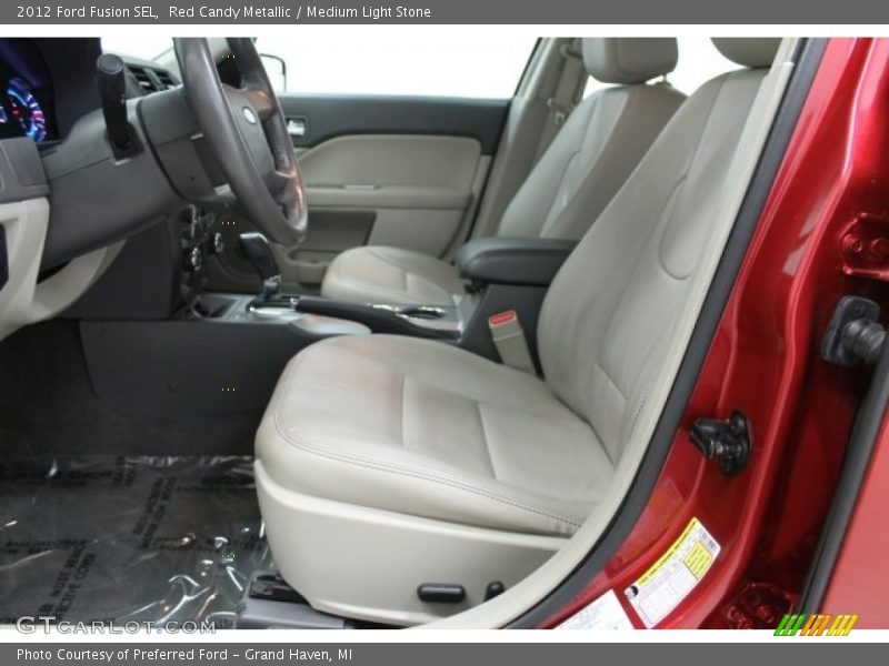 Red Candy Metallic / Medium Light Stone 2012 Ford Fusion SEL