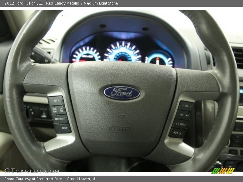 Red Candy Metallic / Medium Light Stone 2012 Ford Fusion SEL