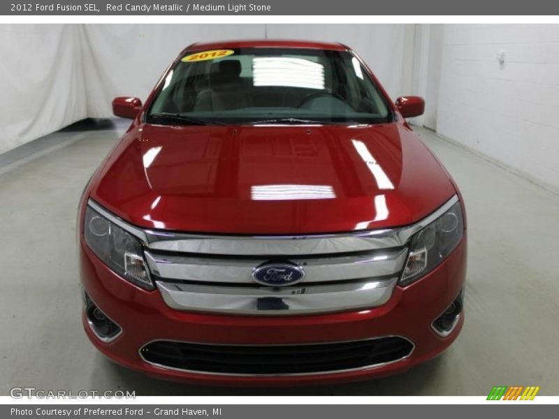 Red Candy Metallic / Medium Light Stone 2012 Ford Fusion SEL