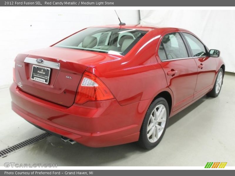 Red Candy Metallic / Medium Light Stone 2012 Ford Fusion SEL