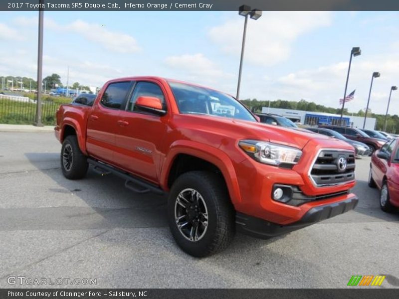 Inferno Orange / Cement Gray 2017 Toyota Tacoma SR5 Double Cab