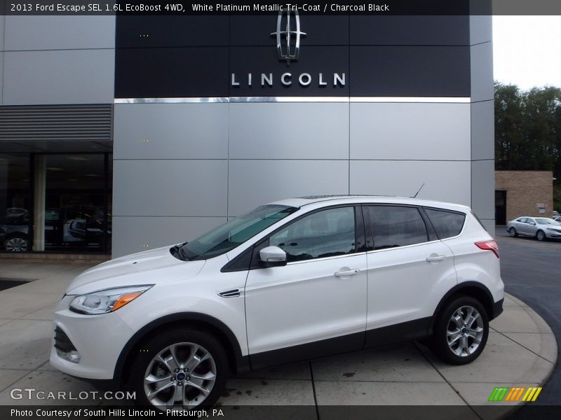White Platinum Metallic Tri-Coat / Charcoal Black 2013 Ford Escape SEL 1.6L EcoBoost 4WD