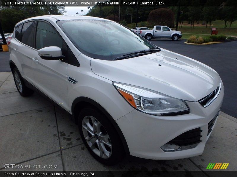 White Platinum Metallic Tri-Coat / Charcoal Black 2013 Ford Escape SEL 1.6L EcoBoost 4WD