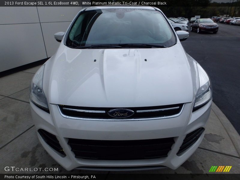 White Platinum Metallic Tri-Coat / Charcoal Black 2013 Ford Escape SEL 1.6L EcoBoost 4WD