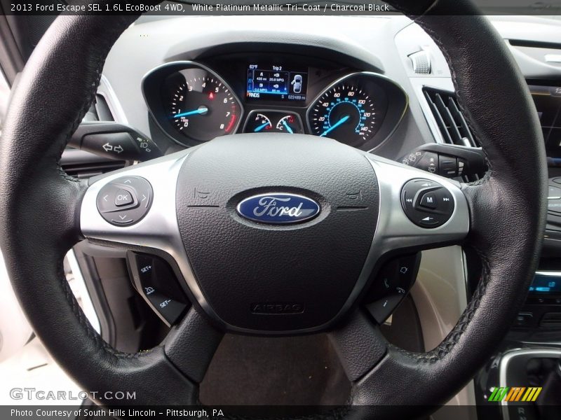 White Platinum Metallic Tri-Coat / Charcoal Black 2013 Ford Escape SEL 1.6L EcoBoost 4WD