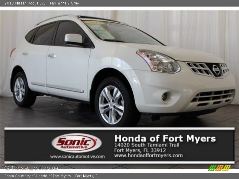 Pearl White / Gray 2013 Nissan Rogue SV