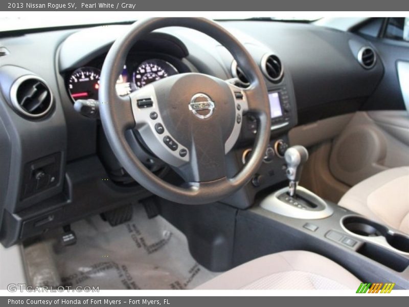 Pearl White / Gray 2013 Nissan Rogue SV