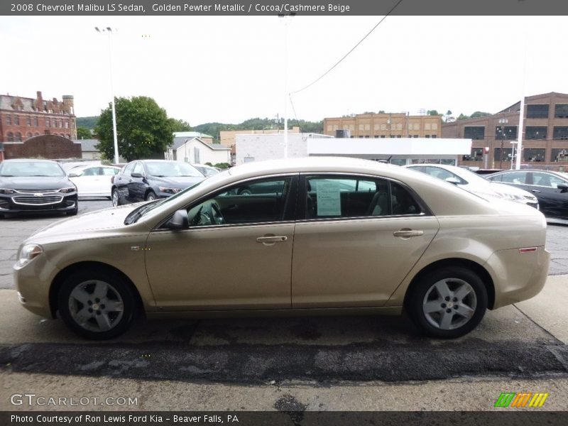 Golden Pewter Metallic / Cocoa/Cashmere Beige 2008 Chevrolet Malibu LS Sedan