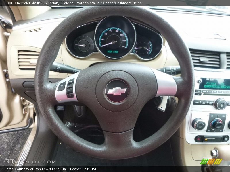 Golden Pewter Metallic / Cocoa/Cashmere Beige 2008 Chevrolet Malibu LS Sedan