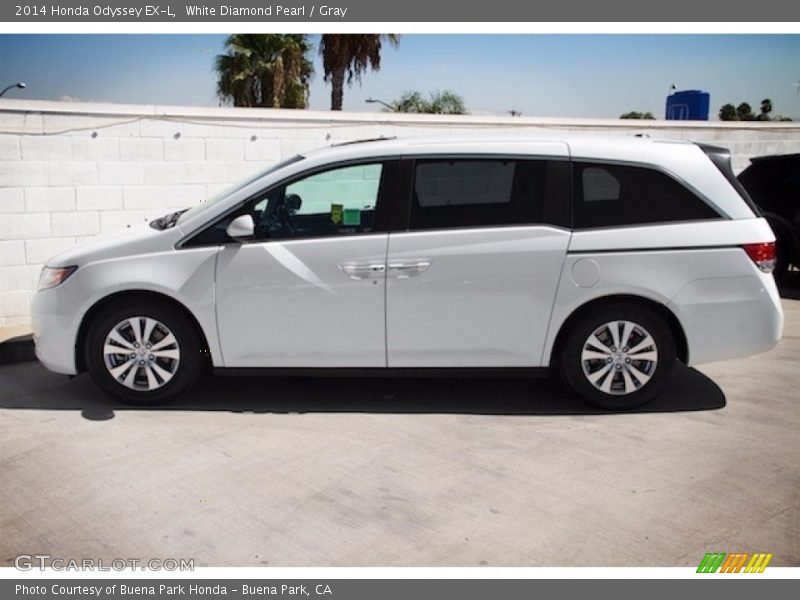 White Diamond Pearl / Gray 2014 Honda Odyssey EX-L