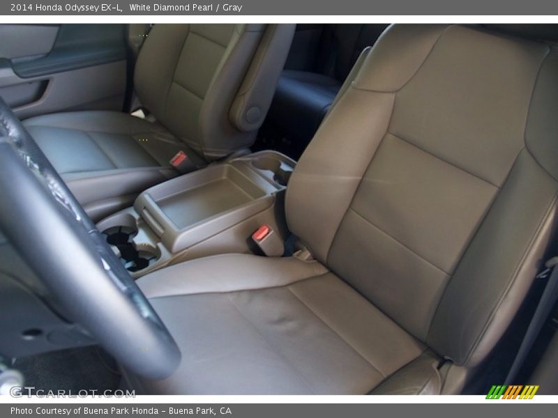 White Diamond Pearl / Gray 2014 Honda Odyssey EX-L