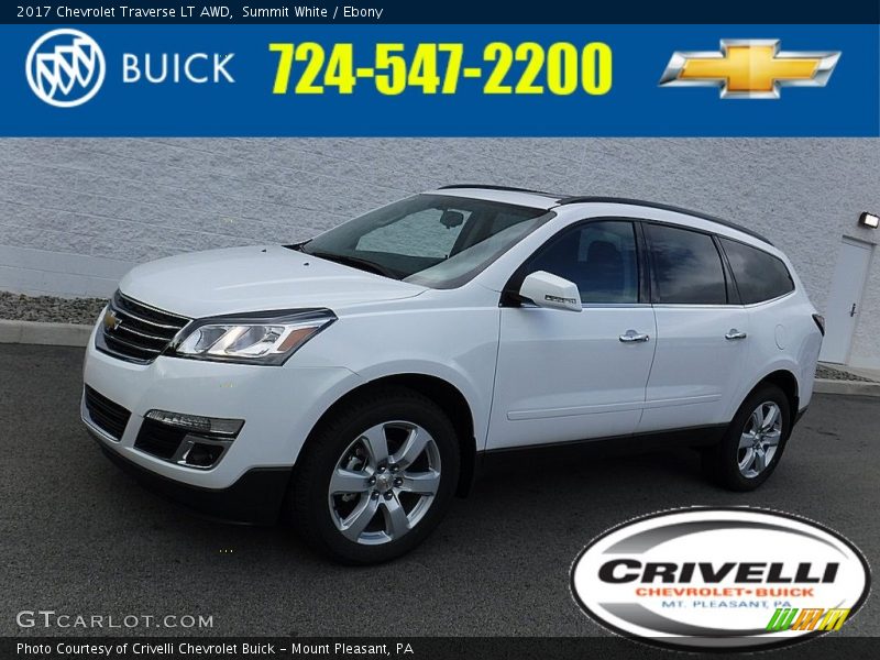 Summit White / Ebony 2017 Chevrolet Traverse LT AWD