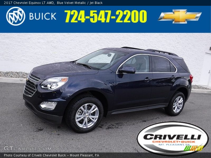 Blue Velvet Metallic / Jet Black 2017 Chevrolet Equinox LT AWD