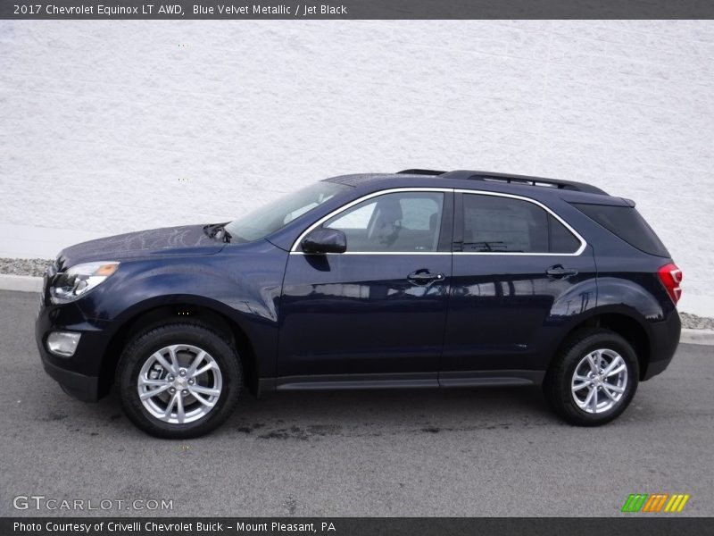 Blue Velvet Metallic / Jet Black 2017 Chevrolet Equinox LT AWD