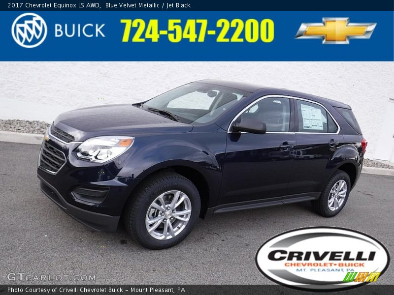 Blue Velvet Metallic / Jet Black 2017 Chevrolet Equinox LS AWD