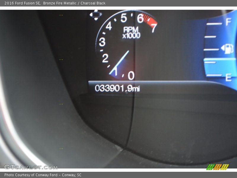 Bronze Fire Metallic / Charcoal Black 2016 Ford Fusion SE