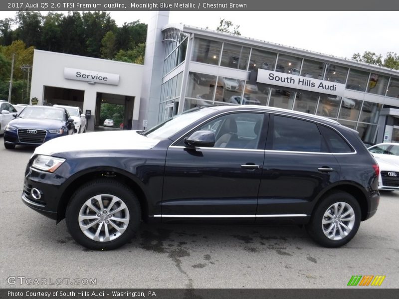 Moonlight Blue Metallic / Chestnut Brown 2017 Audi Q5 2.0 TFSI Premium quattro