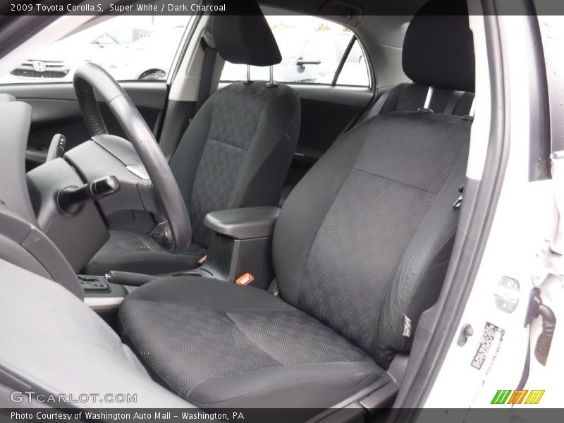 Super White / Dark Charcoal 2009 Toyota Corolla S