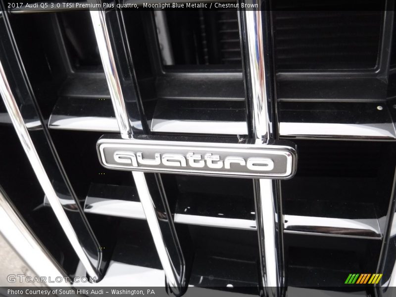 Moonlight Blue Metallic / Chestnut Brown 2017 Audi Q5 3.0 TFSI Premium Plus quattro