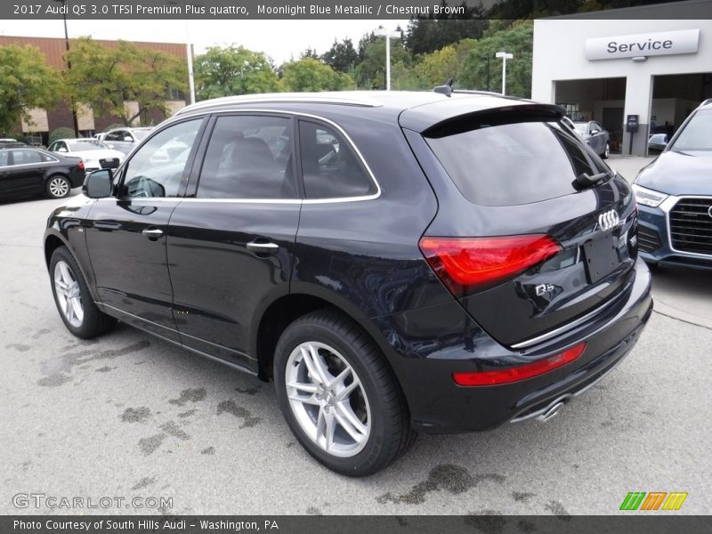 Moonlight Blue Metallic / Chestnut Brown 2017 Audi Q5 3.0 TFSI Premium Plus quattro