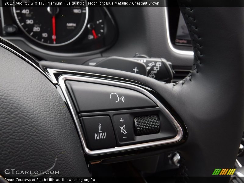 Moonlight Blue Metallic / Chestnut Brown 2017 Audi Q5 3.0 TFSI Premium Plus quattro