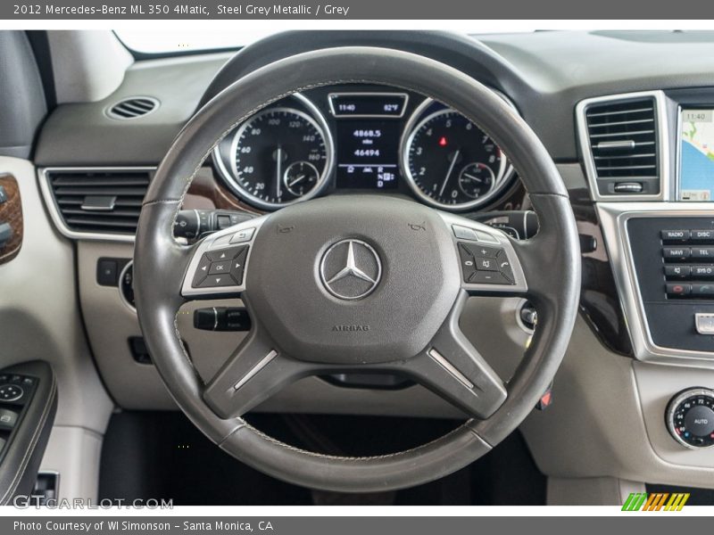 Steel Grey Metallic / Grey 2012 Mercedes-Benz ML 350 4Matic