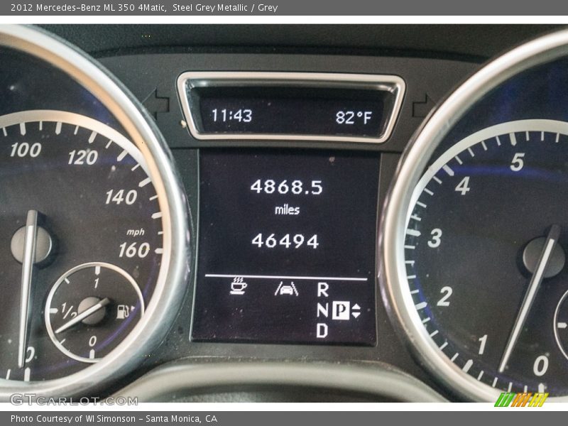 Steel Grey Metallic / Grey 2012 Mercedes-Benz ML 350 4Matic