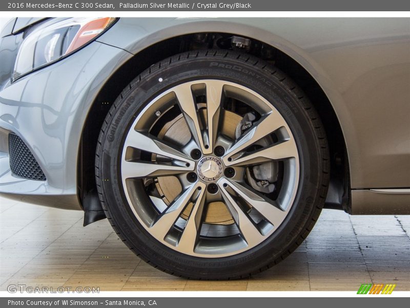 Palladium Silver Metallic / Crystal Grey/Black 2016 Mercedes-Benz C 300 Sedan